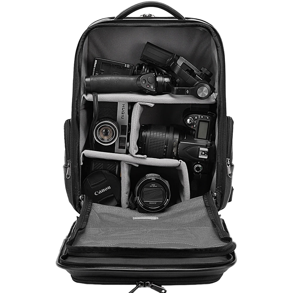 Rucsac Foto, Piele Naturală, BANGE BG6626